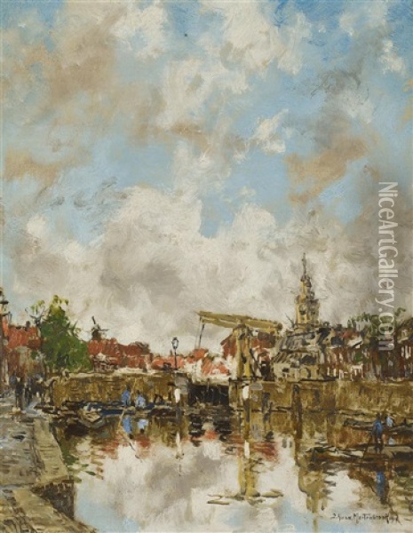 At Delphaven Oil Painting - Johan Hendrik van Mastenbroek