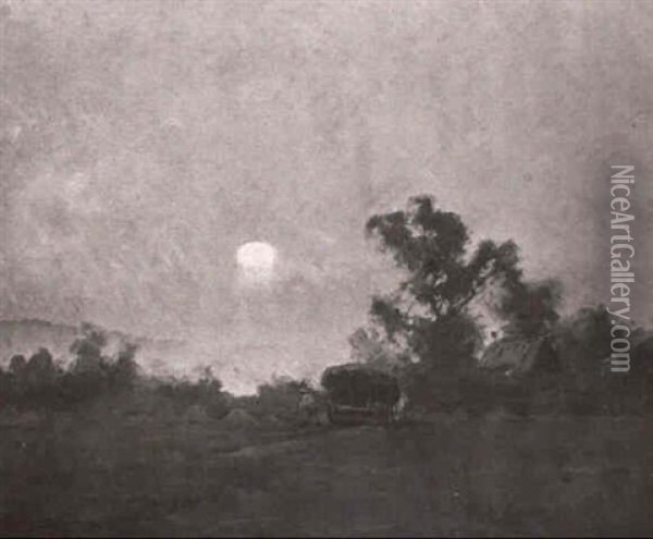 The Harvest Moon Oil Painting - Sydney Mortimer Laurence