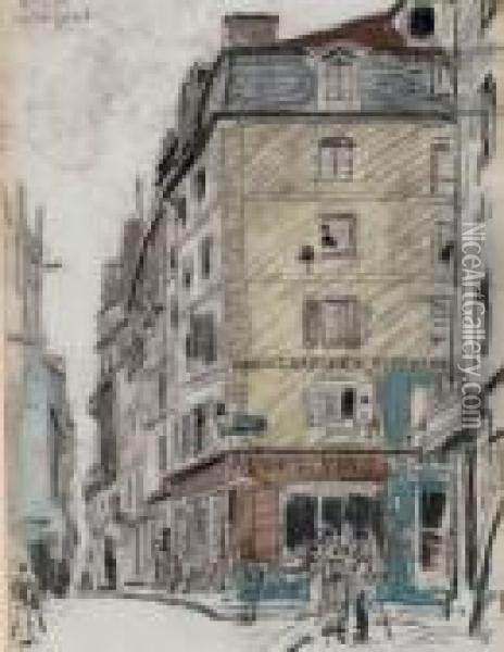 La Rue Du Petit-pont Saint-severin, Paris Oil Painting - Johan Barthold Jongkind
