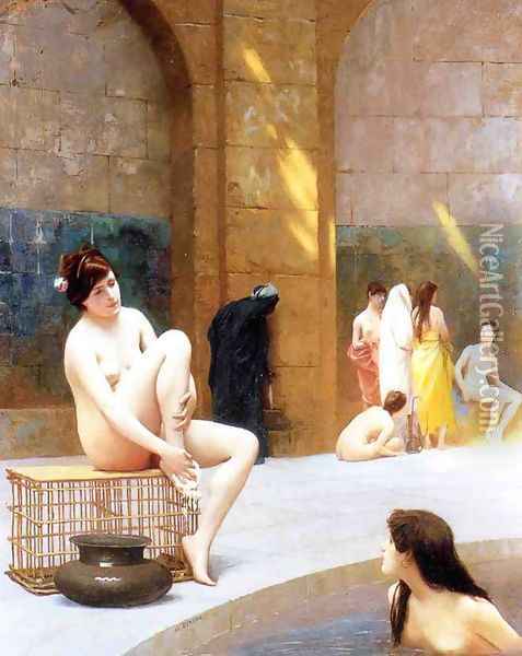 Women Bathing Oil Painting - Jean-Leon Gerome