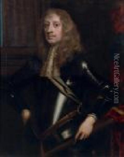 Portrait D'homme En Armure Oil Painting - Sir Peter Lely