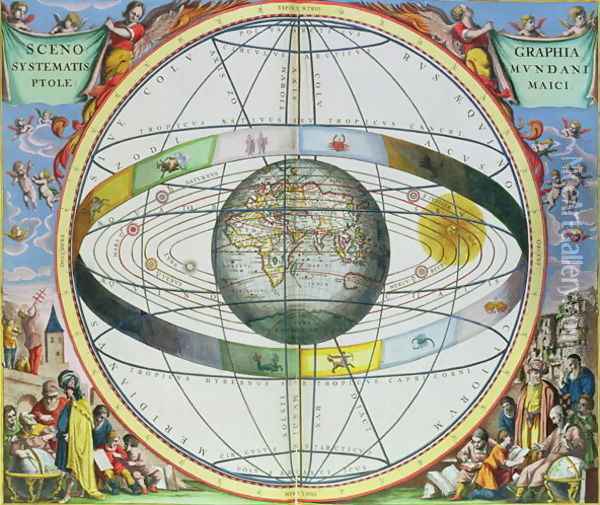 Map of Christian Constellations, from 'The Celestial Atlas, or The Harmony of the Universe' Oil Painting - Andreas Cellarius