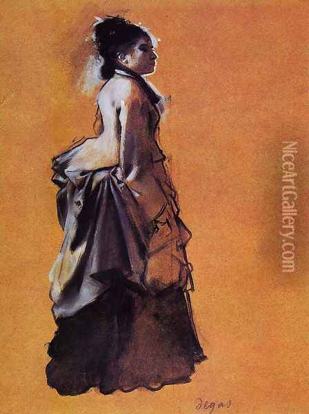 Young Woman in Street Dress Oil Painting - Edgar Degas