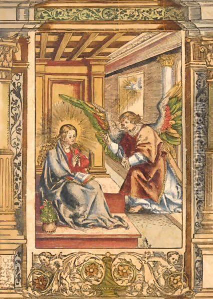 The Annunciation (Hollstein 6) Oil Painting - Lucas The Elder Cranach