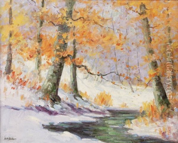Early Snow Oil Painting - George Herbert Baker