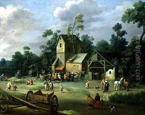 A Village Street Oil Painting - Joost Cornelisz. Droochsloot