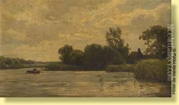Vue D'estuaire Oil Painting - Jan Willem Van Borselen