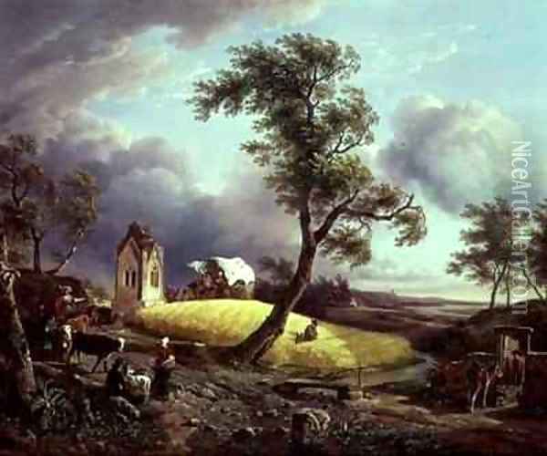 A Gust of Wind Oil Painting - Jean Louis (Marnette) De Marne
