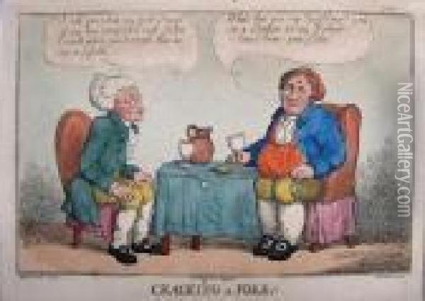 A Plan For General Reform; Cracking Ajoke! Oil Painting - Thomas Rowlandson