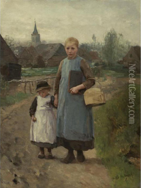 Return From Church Oil Painting - Albertus Johan Neuhuys