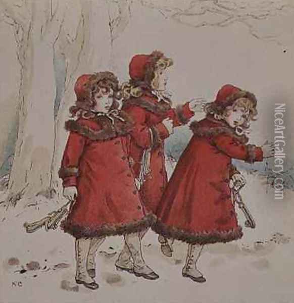 Winter from April Babys Book of Tunes Oil Painting - Kate Greenaway