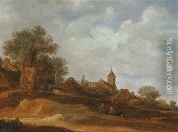 Kirche Und Ruine Von Egmond Oil Painting - Frans de Hulst
