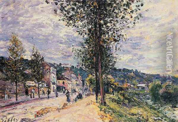 Street Entering the Village Oil Painting - Alfred Sisley