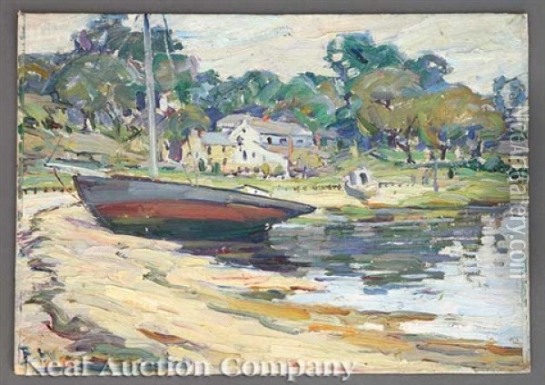 Biloxi Shore Oil Painting - Ellsworth Woodward