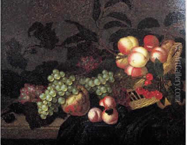 Fruits Dans Un Panier Oil Painting - Bartholomeus Assteyn