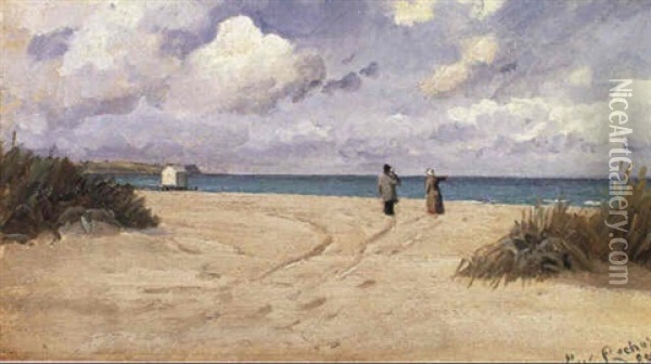 Parti Fra Hornbaek Strand Oil Painting - Carl Ludvig Thilson Locher