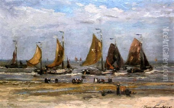 La Sortie En Mer Oil Painting - Franz Courtens