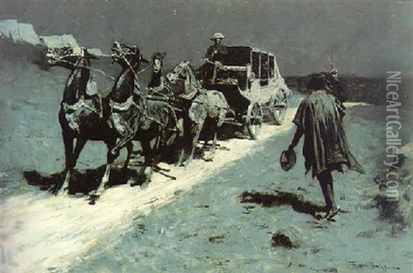 The Hold-up Oil Painting - Frederic Remington