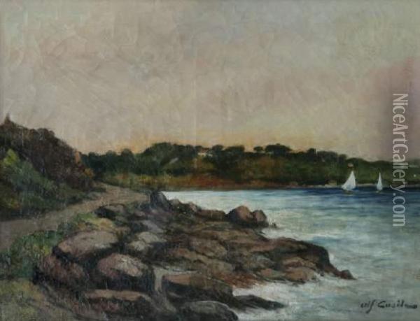 Bord De Mer. Oil Painting - Alfred Casile