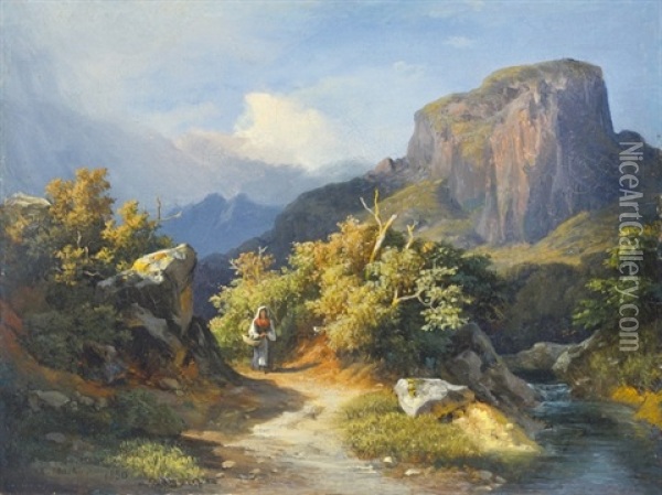 Italian Landscape Oil Painting - Karoly Marko the Younger