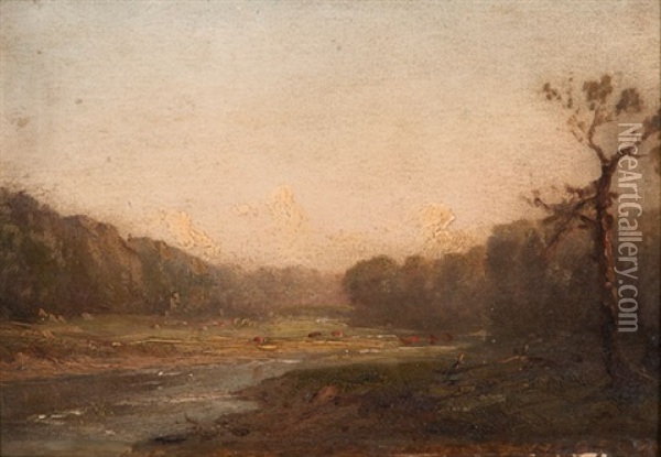 Landscape With Stream Oil Painting - George Inness