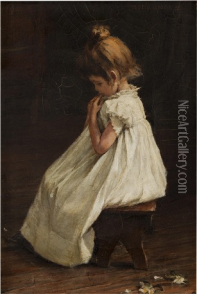 Seated Girl Oil Painting - Maria Brooks