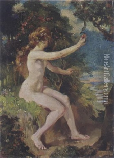 A Female Nude Oil Painting - Huib (Huber Marie) Luns