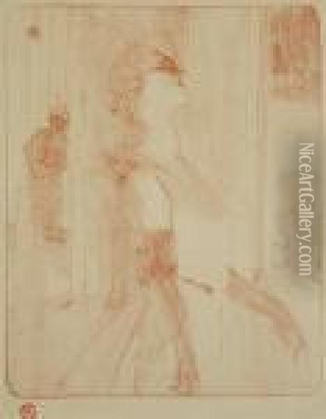 Yvette Guilbert--sur La Scene Oil Painting - Henri De Toulouse-Lautrec