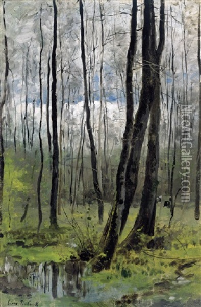 Naakte Bomen - Arbres Denudes Oil Painting - Cesar De Cock