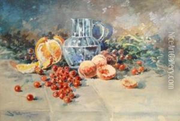 Fructe Oil Painting - Nora Steriadi