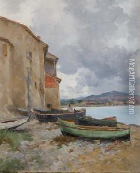 Le Port De Saint-cyr Les Lecques Oil Painting - Joseph Garibaldi