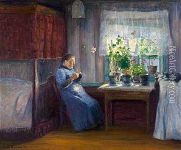 Interior Oil Painting - Jacob Kielland Somme