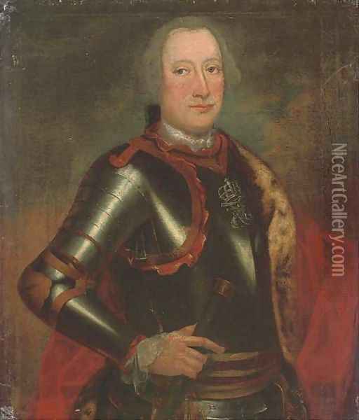 Portrait of a gentleman, thought to be August Georg, Margrave of Baden-Baden (1706-1771) Oil Painting - German School