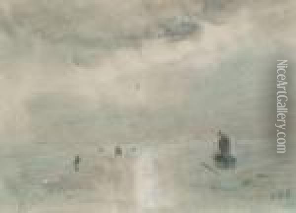 Landscape, After Turner Oil Painting - Hercules Brabazon Brabazon