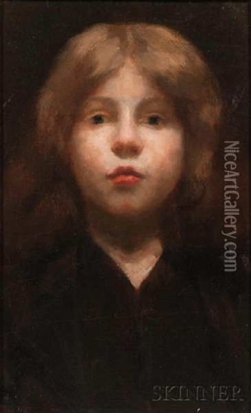 Mary, A Portrait Of The Artist's Daughter Oil Painting - Abbott Handerson Thayer