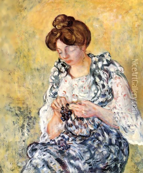Woman with Grapes 1900 Oil Painting - Leon De Smet