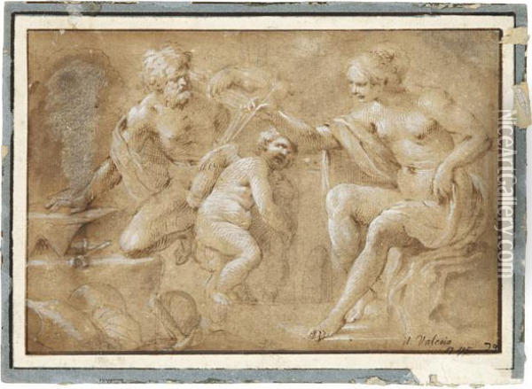 Venus Dans La Forge De Vulcain Oil Painting - Valerio Castello