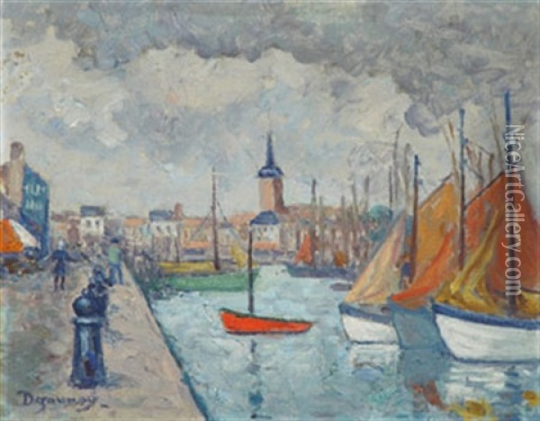 Le Port Des Sables D'olonne Oil Painting - Emile Alfred Dezaunay