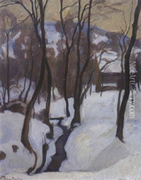 Winterlandschaft Oil Painting - Max Joseph Pitzner