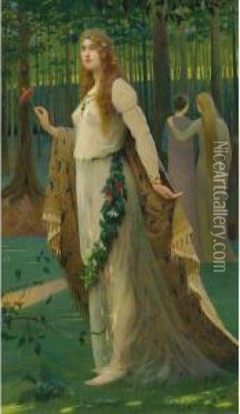 The Dryad Oil Painting - Maurice Chabas