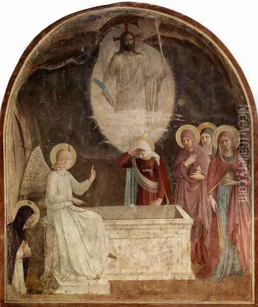 Resurrection of Christ and Women at the Tomb Oil Painting - Angelico Fra