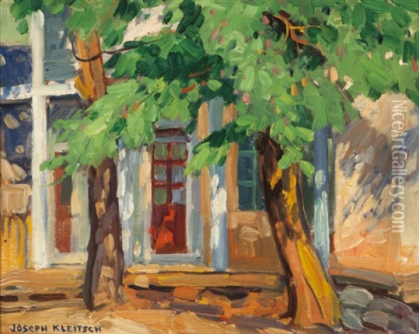 Cottage And Trees Oil Painting - Joseph Kleitsch