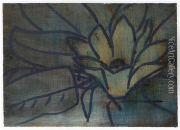 Magnolia Grandiflora Oil Painting - Christian Rohlfs