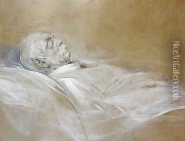 Prince Otto von Bismarck on his Death Bed Oil Painting - Franz von Lenbach
