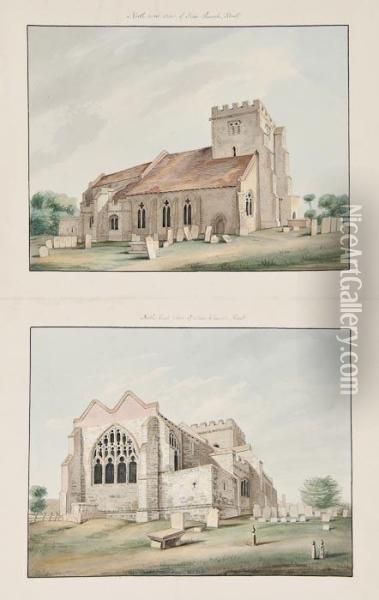 Church Architecture And Antiquities Of Kent Oil Painting - Thomas Fisher