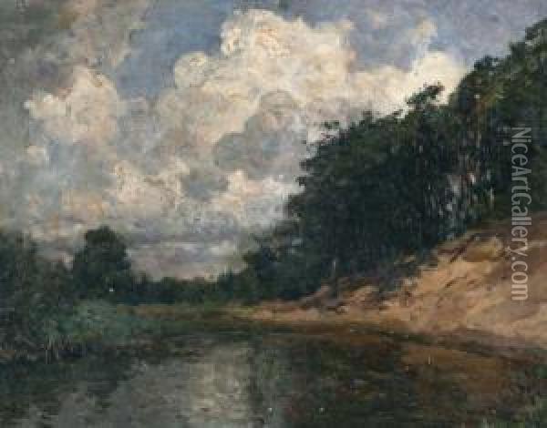 Duinmeer Oil Painting - Julius Jacobus Van De Sande Bakhuyzen