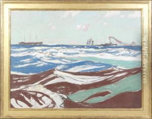 Seascape Oil Painting - Charles Herbert Woodbury