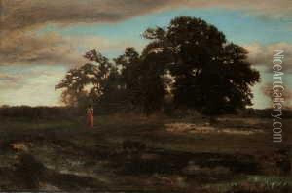 Frau. Oil Painting - Theodore Rousseau