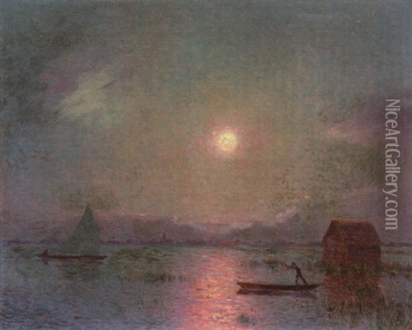 Briere La Nuit Oil Painting - Ferdinand du Puigaudeau