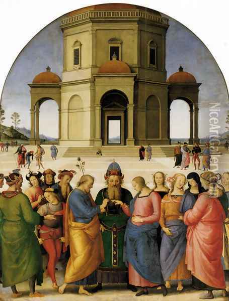 Marriage Of The Virgin Oil Painting - Pietro Vannucci Perugino